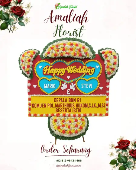 Papan Bunga Pernikahan Sukamaju Kaler